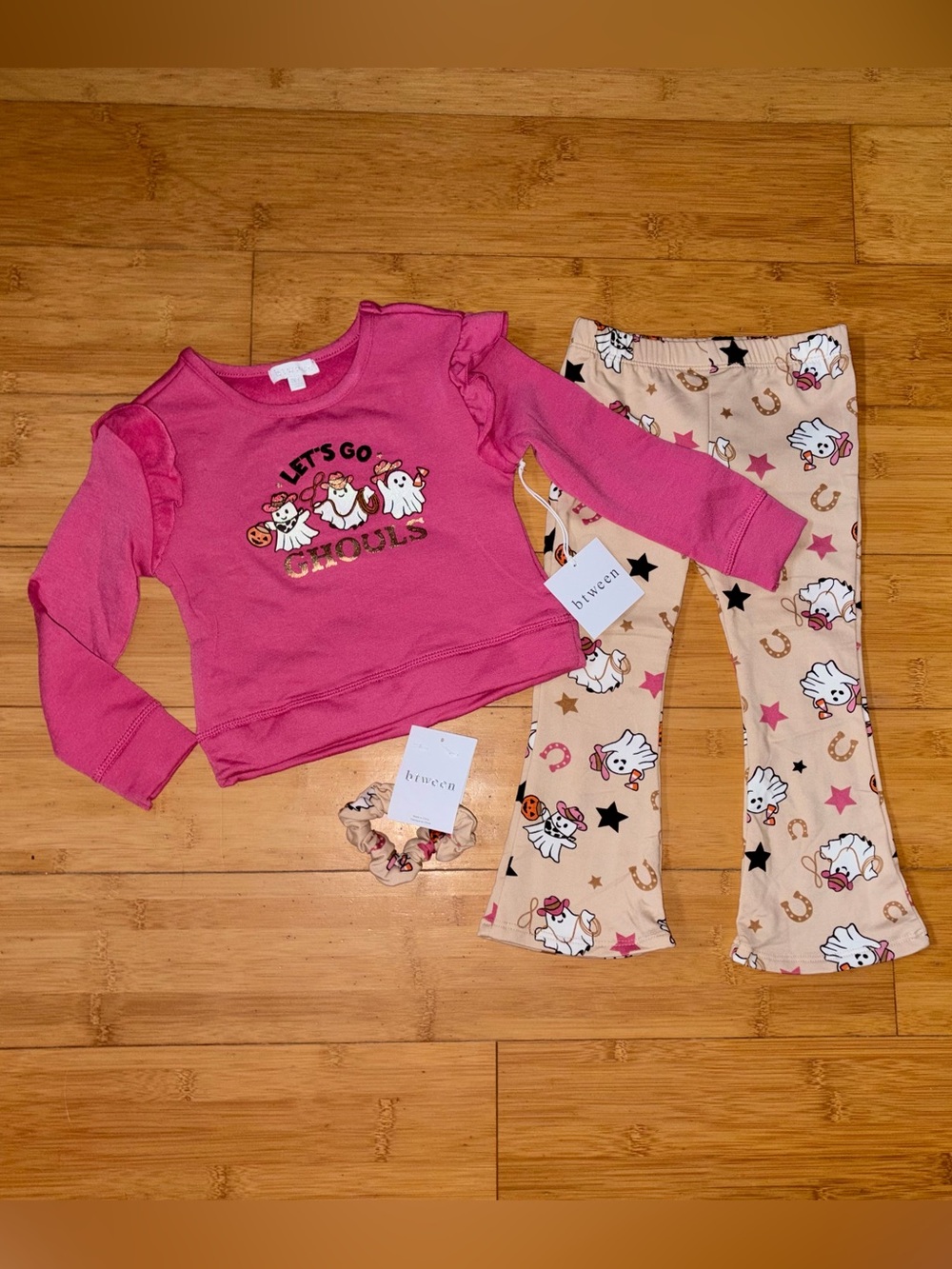 NWT Girl’s Size 6 Halloween Outfit - Crewneck Top & Flare Pants Leggings Set